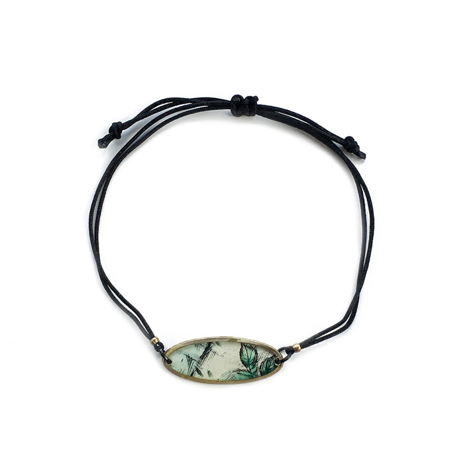 Pulsera pequeña hoja verde