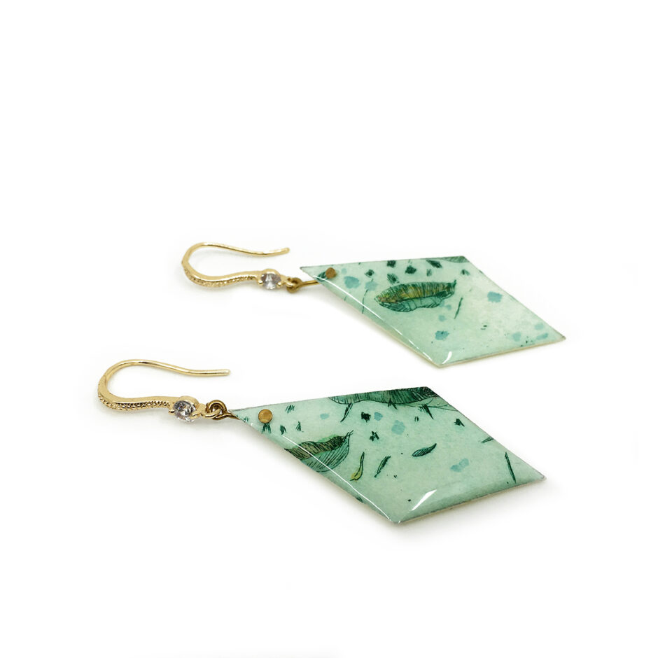 Pendientes rombo con piedra