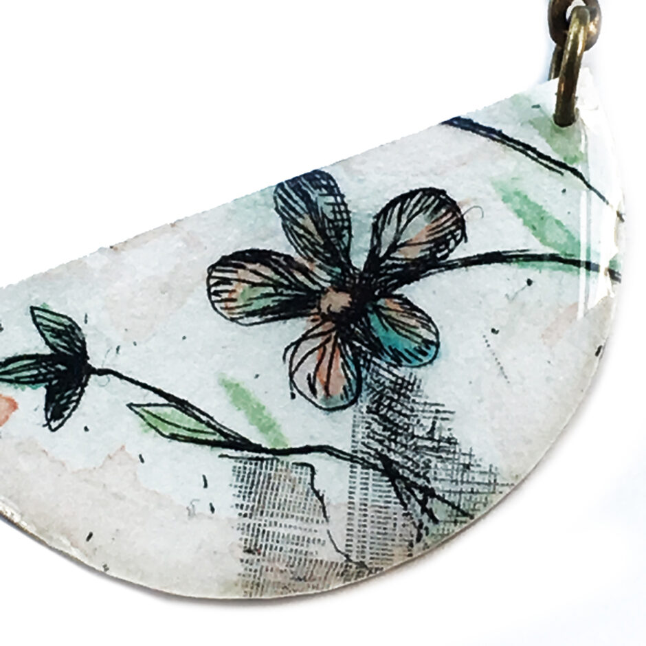 Colgante semicirculo flores
