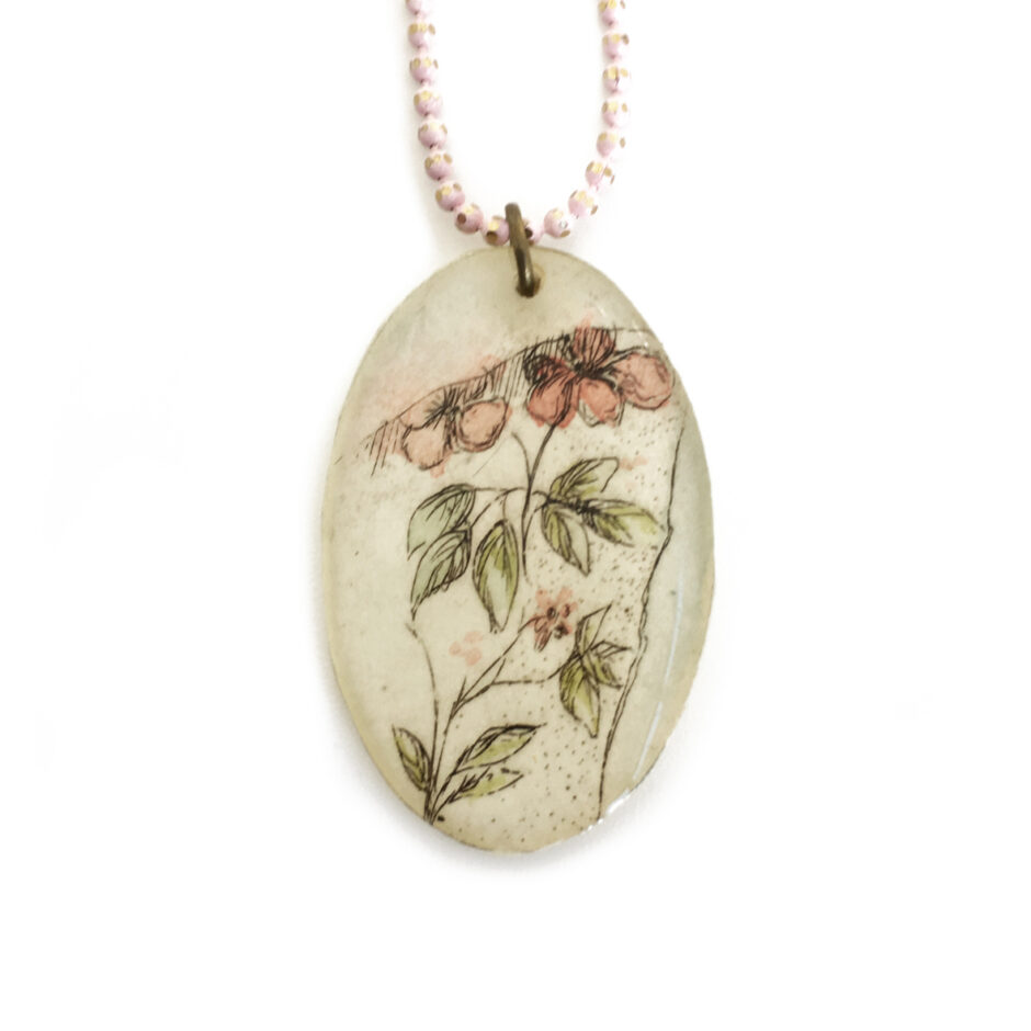 Collar flor rosa