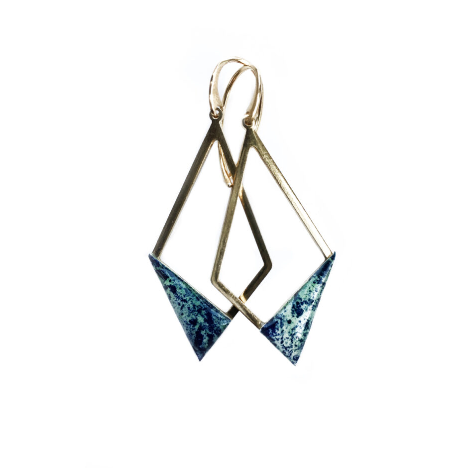 Pendientes triangular azul